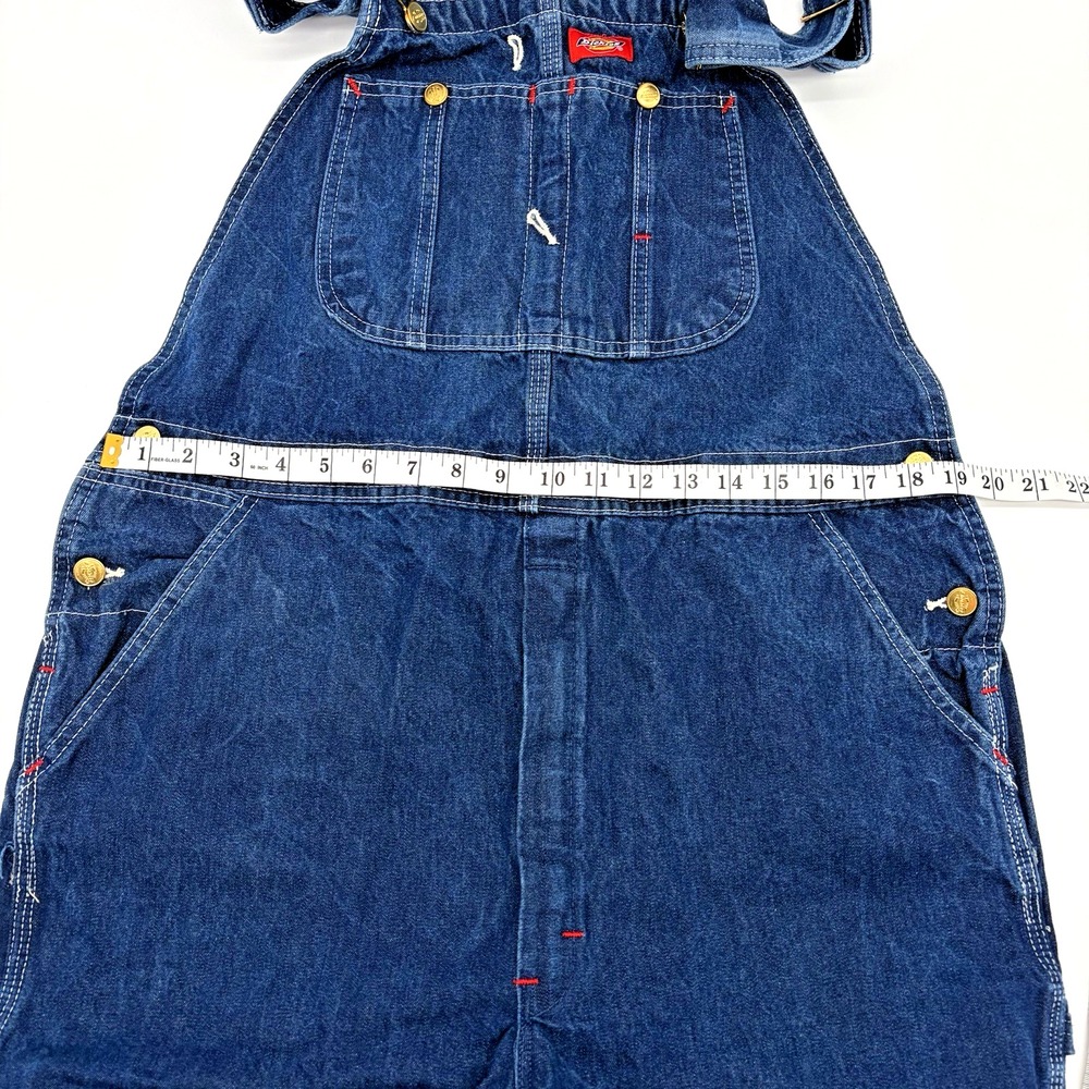 Dickies Denim Bib Overalls Men 36X26 Dark Wash Carpenter Workwear Heavy Duty - Picture 6 of 9